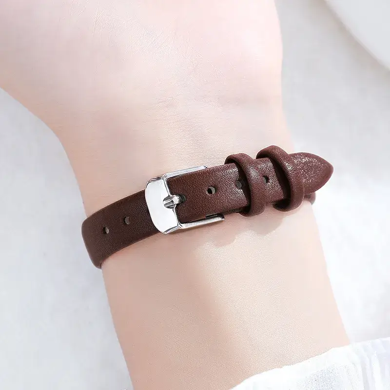 Brown Leather Strap Women's Watch with Silver Buckle - Image 8
