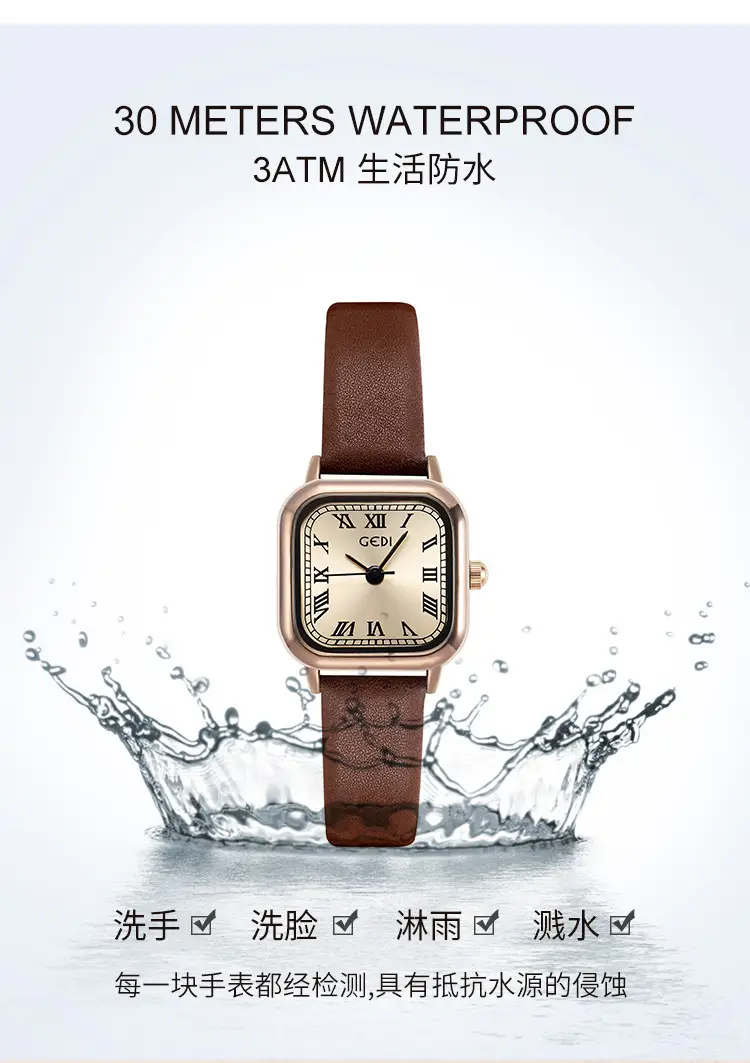 Brown Leather Strap Women's Watch with Silver Buckle — feature 13