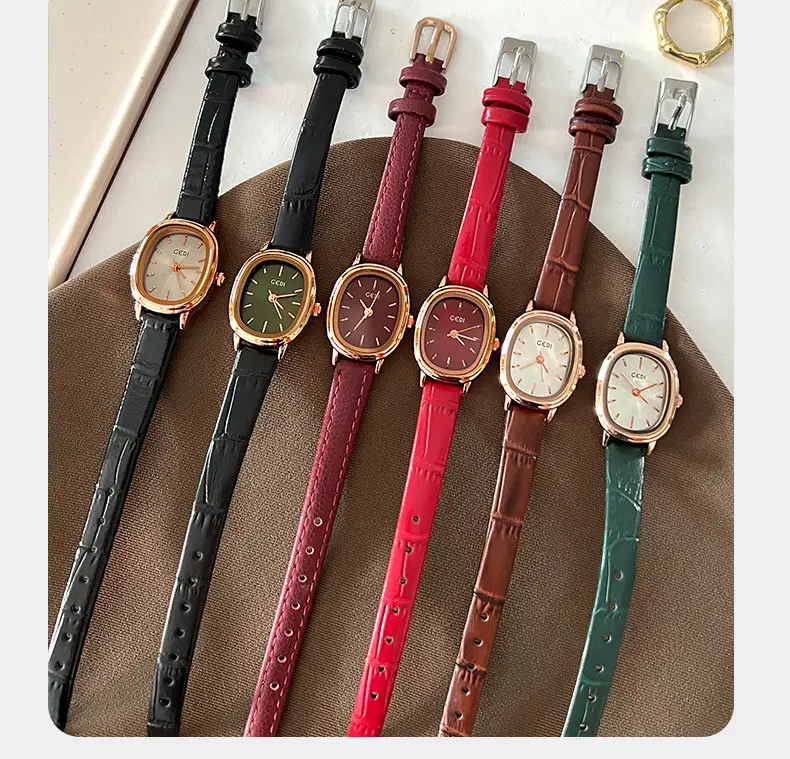 Women's Gedi Retro Quartz Watch with Genuine Leather Band — feature 10