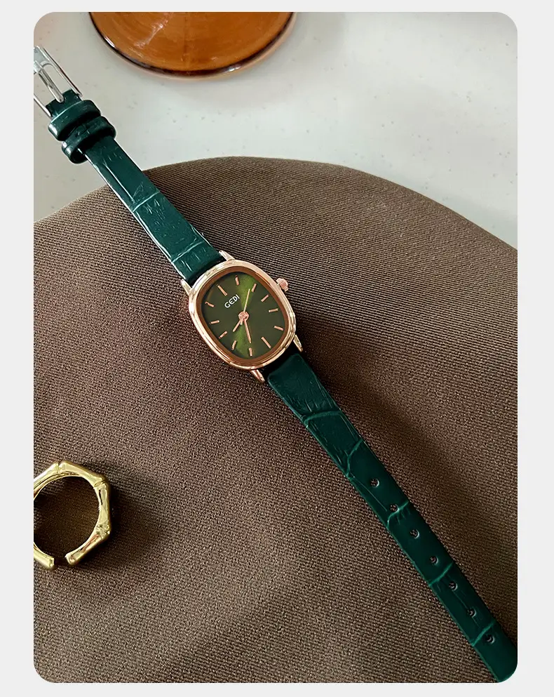 Women's Gedi Retro Quartz Watch with Genuine Leather Band — feature 14