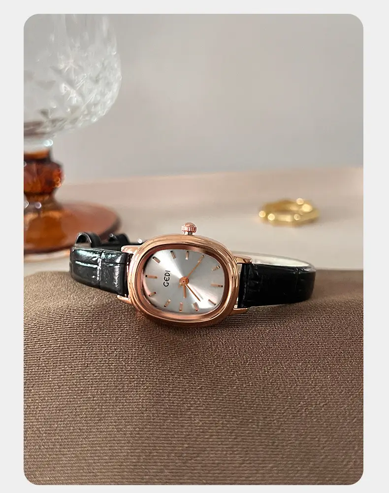 Women's Gedi Retro Quartz Watch with Genuine Leather Band — feature 16