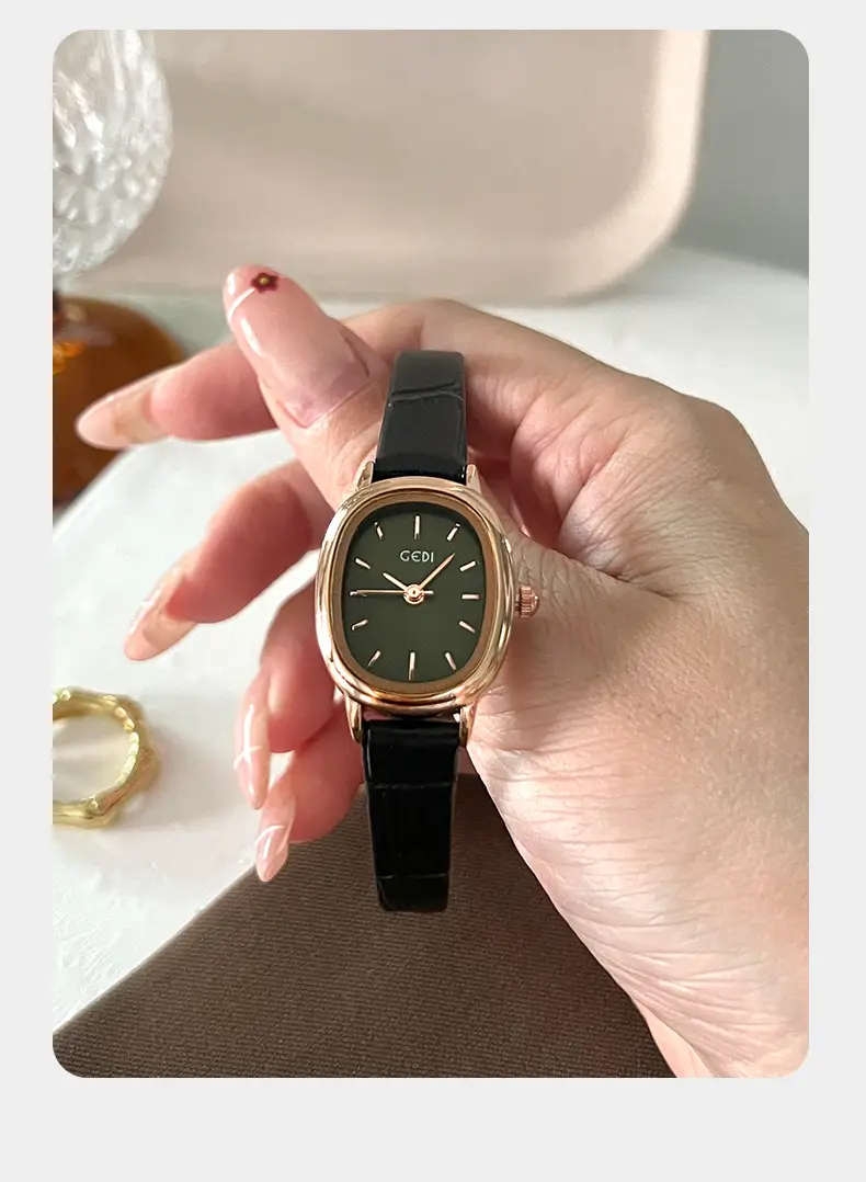 Women's Gedi Retro Quartz Watch with Genuine Leather Band — feature 17