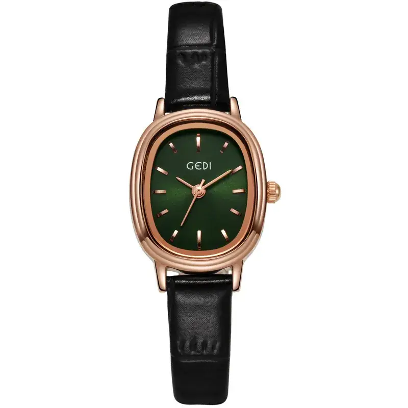 Women's Gedi Retro Quartz Watch with Genuine Leather Band - Image 2