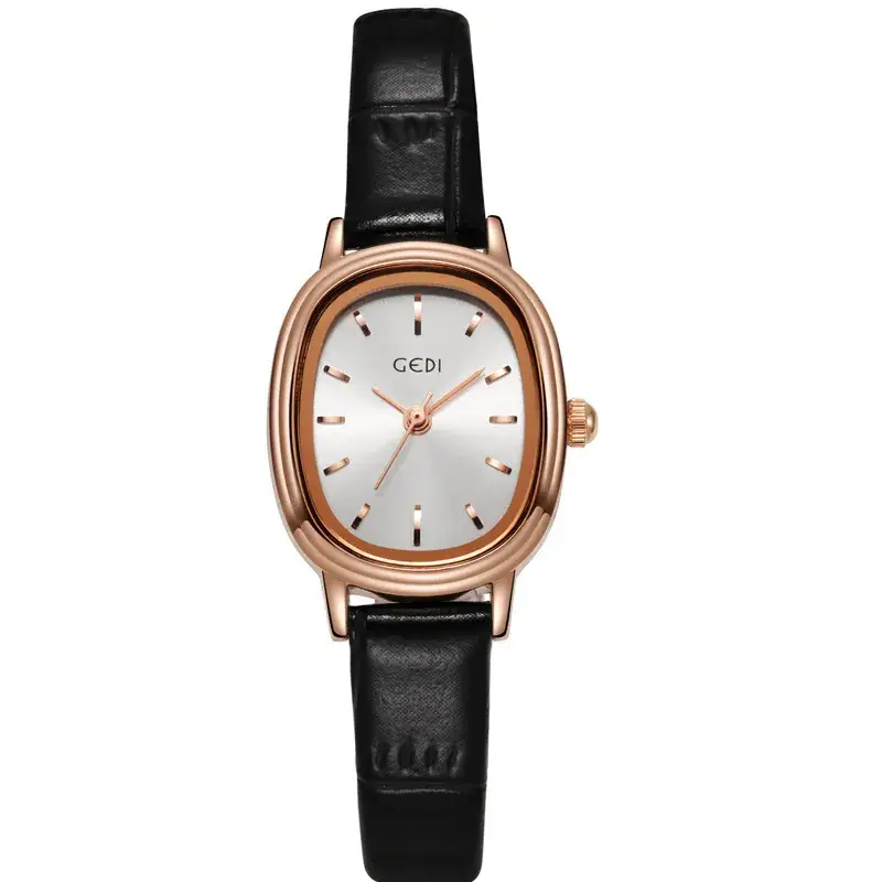 Women's Gedi Retro Quartz Watch with Genuine Leather Band - Image 3