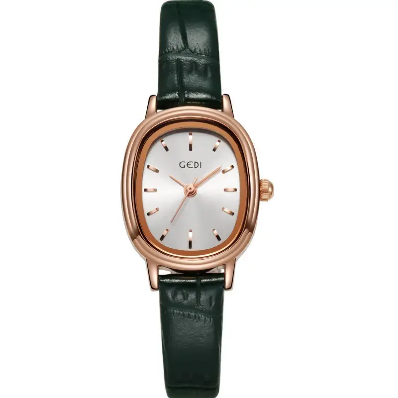 Women's Gedi Retro Quartz Watch with Genuine Leather Band - Image 4