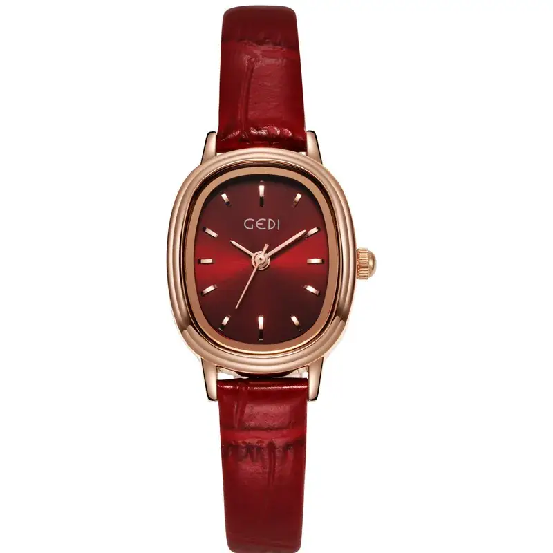 Women's Gedi Retro Quartz Watch with Genuine Leather Band - Image 5
