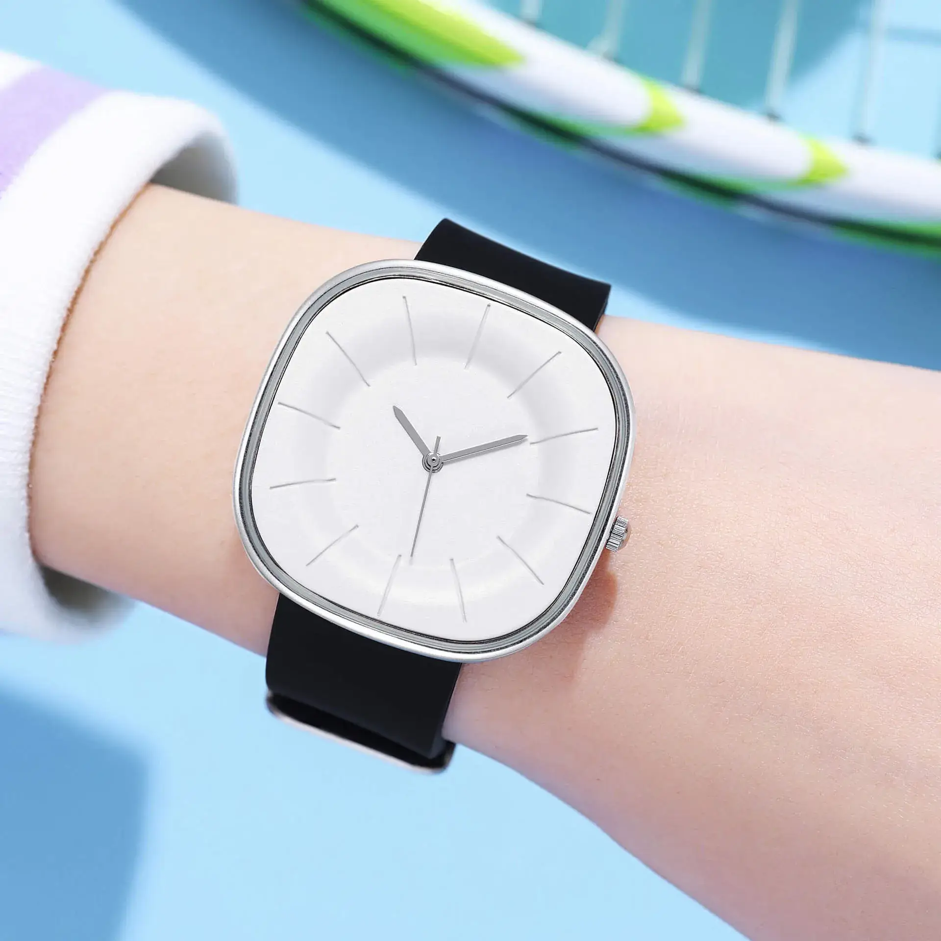 Women's Japanese-style Silicone Watch Light Blue - Image 8