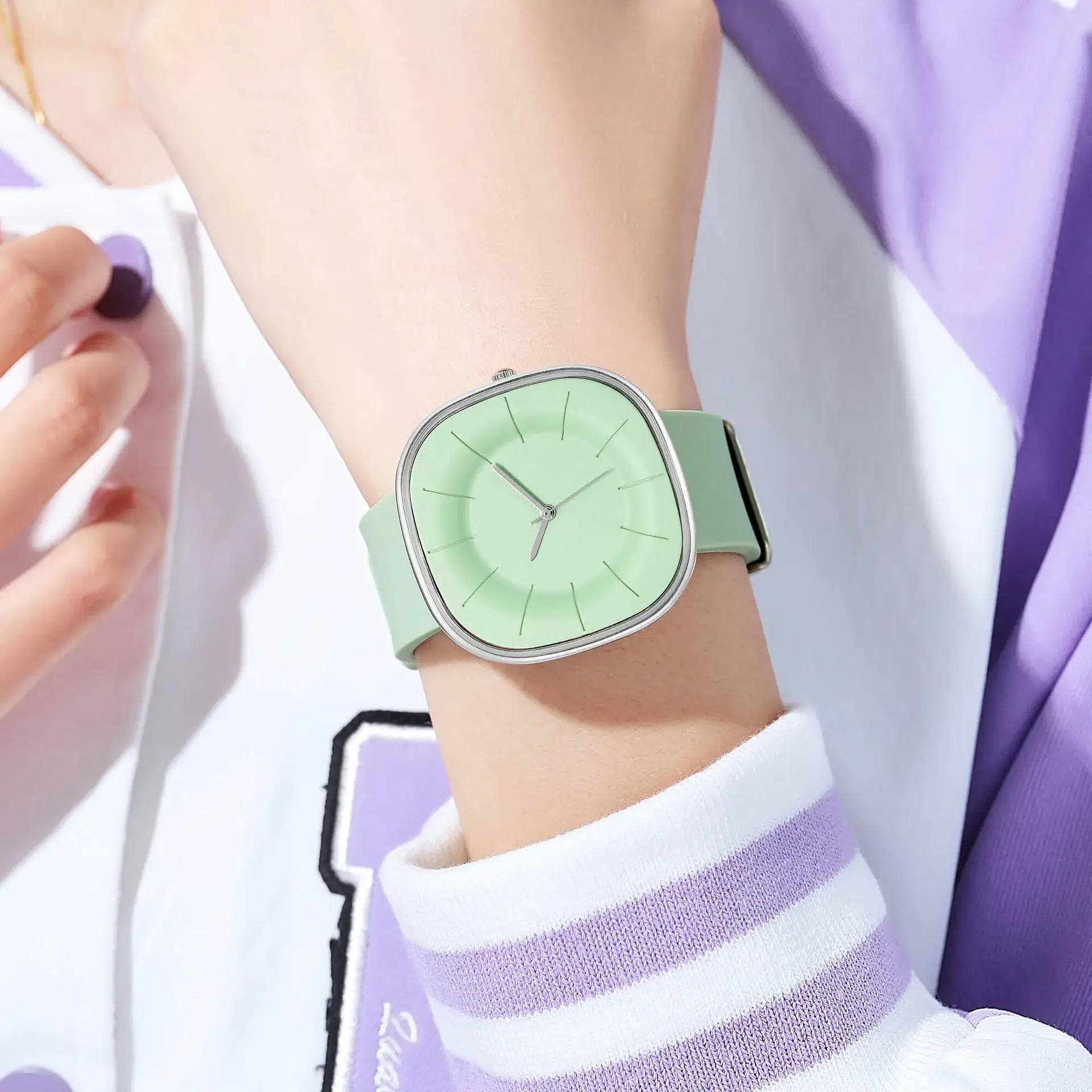 Women's Japanese-style Silicone Watch Light Blue - Image 11