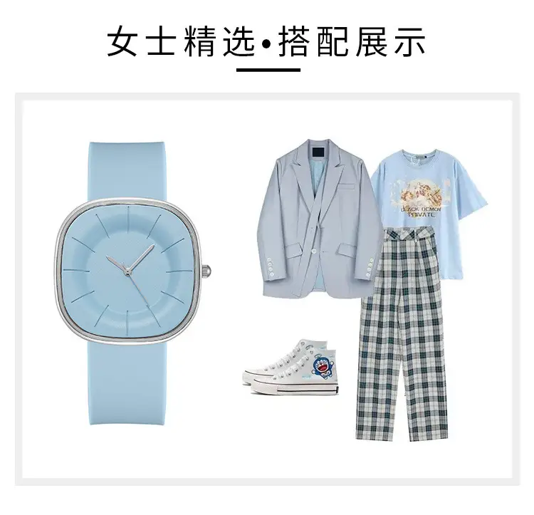 Women's Japanese-style Silicone Watch Light Blue — feature 15