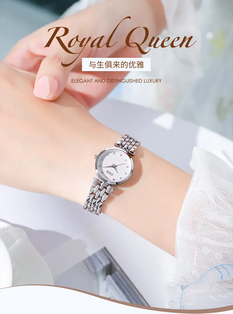 Women's Silver Water Resistant Bracelet Watch — feature 1