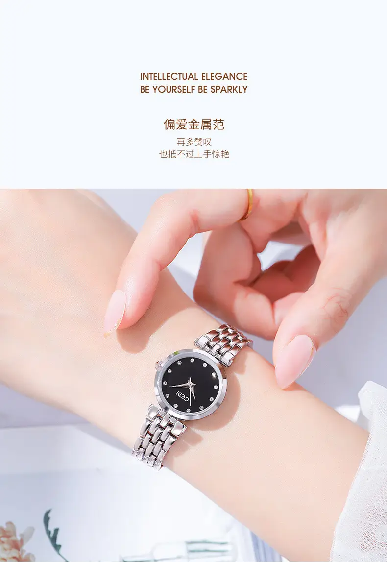 Women's Silver Water Resistant Bracelet Watch — feature 6