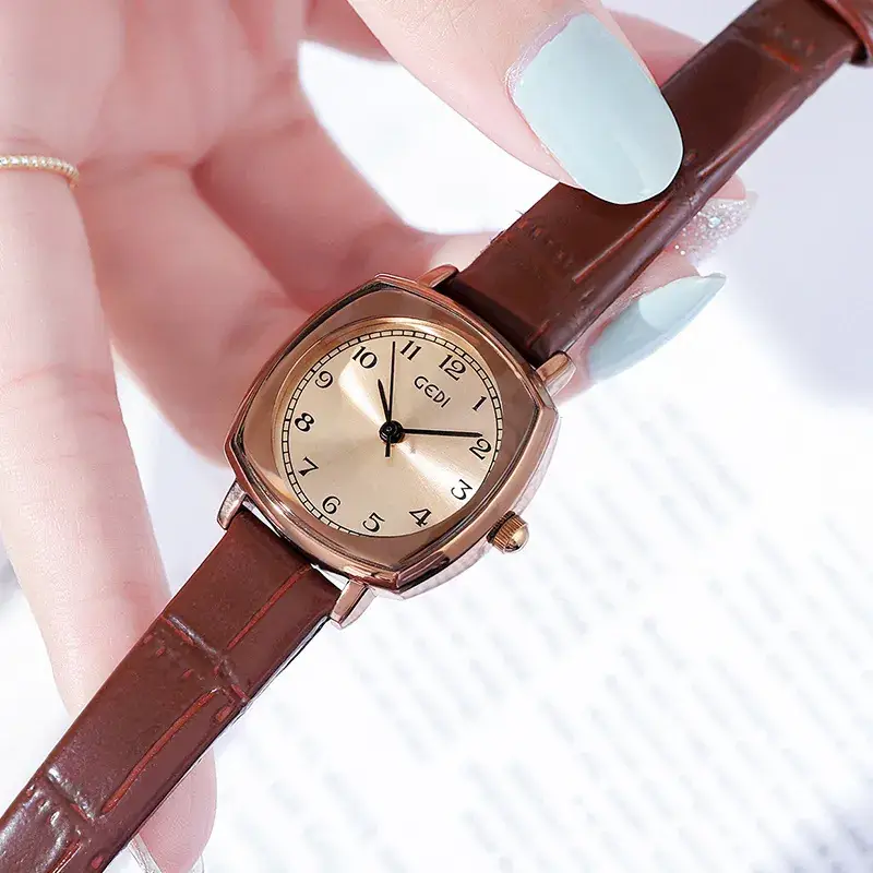 Gedi Chic Square Dial Korean Style Quartz Watch - Image 7