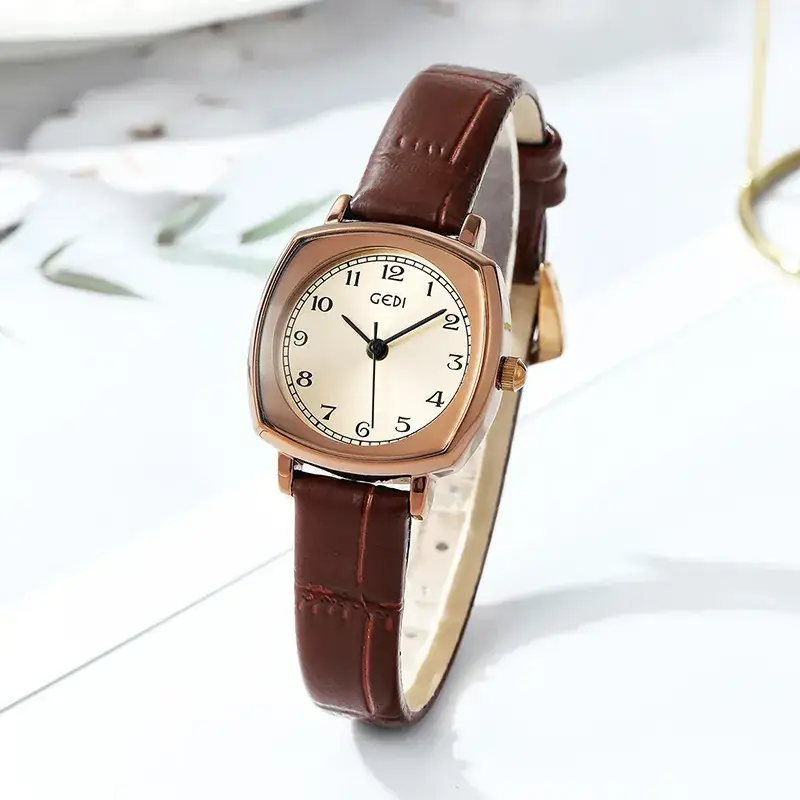 Gedi Chic Square Dial Korean Style Quartz Watch - Image 2