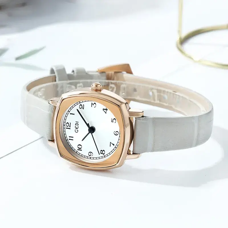 Gedi Chic Square Dial Korean Style Quartz Watch - Image 4