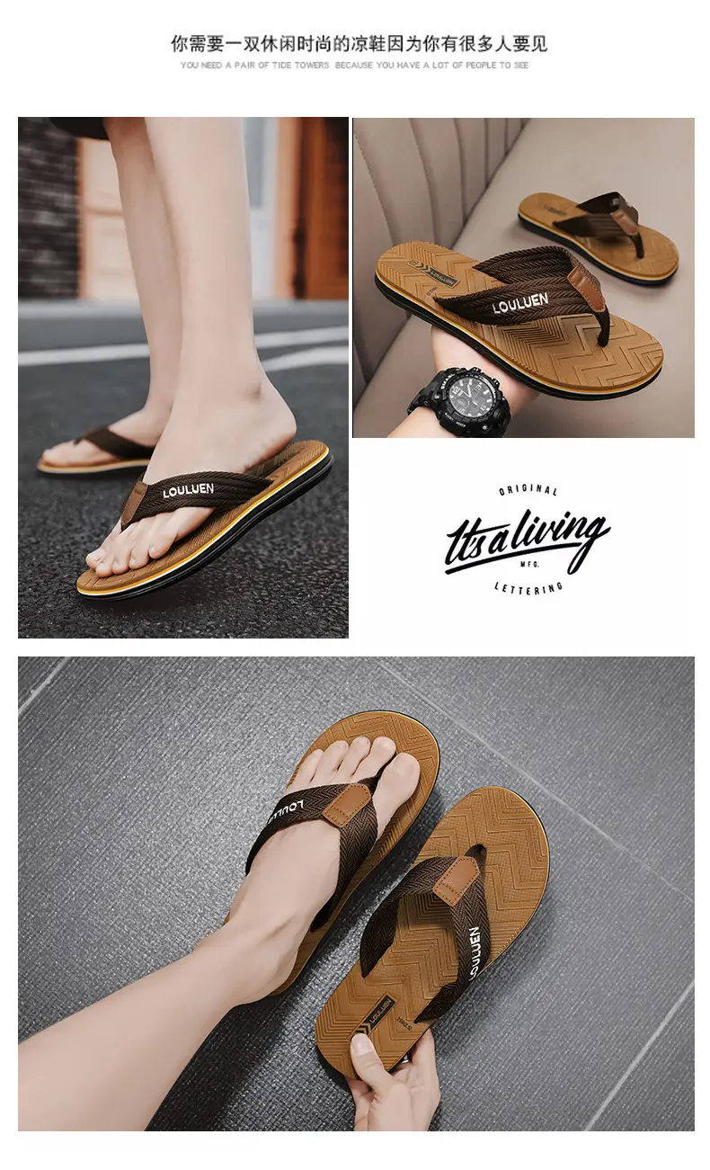 2026 New Summer Style Slippers for Men, Trendy Casual Beach Flip-Flops for Men, Wholesale Flip-Flops for Home Use — feature 2