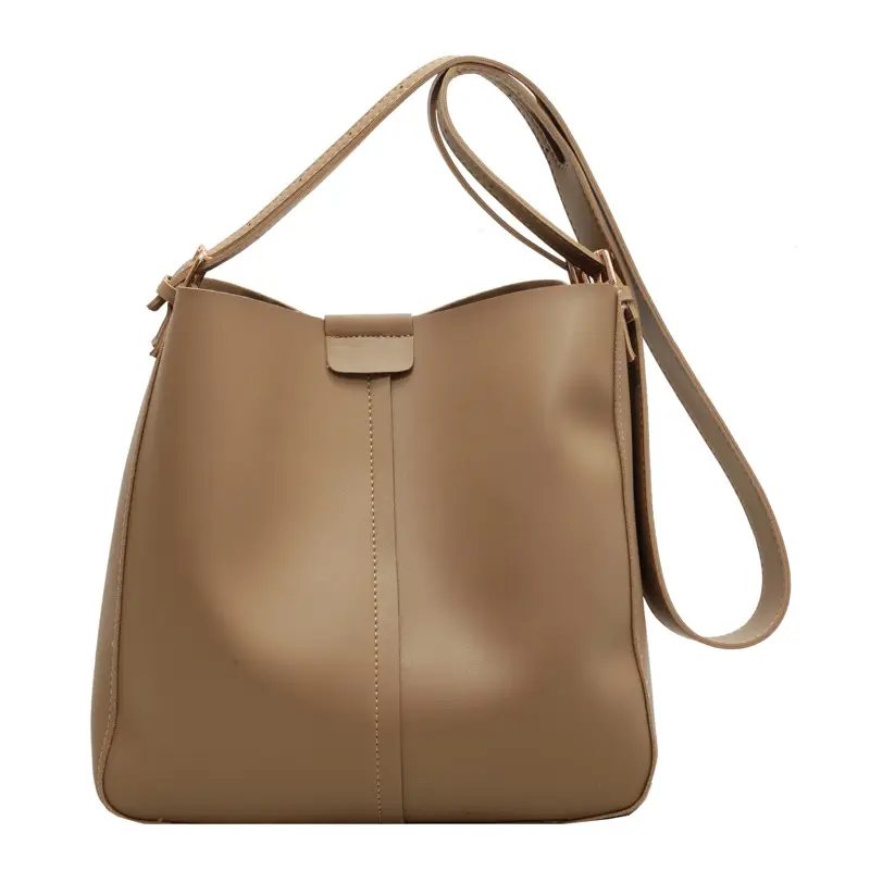 2024 Retro Brown Leather Bucket Bag with Tassel - Image 10