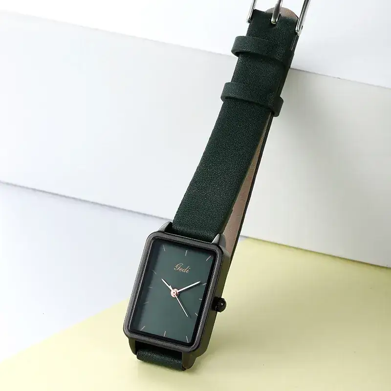 Korean Style Green Leather Watch for Women - Image 7