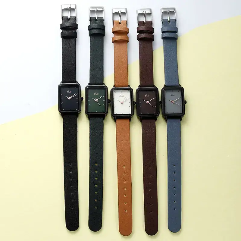 Korean Style Green Leather Watch for Women - Image 8