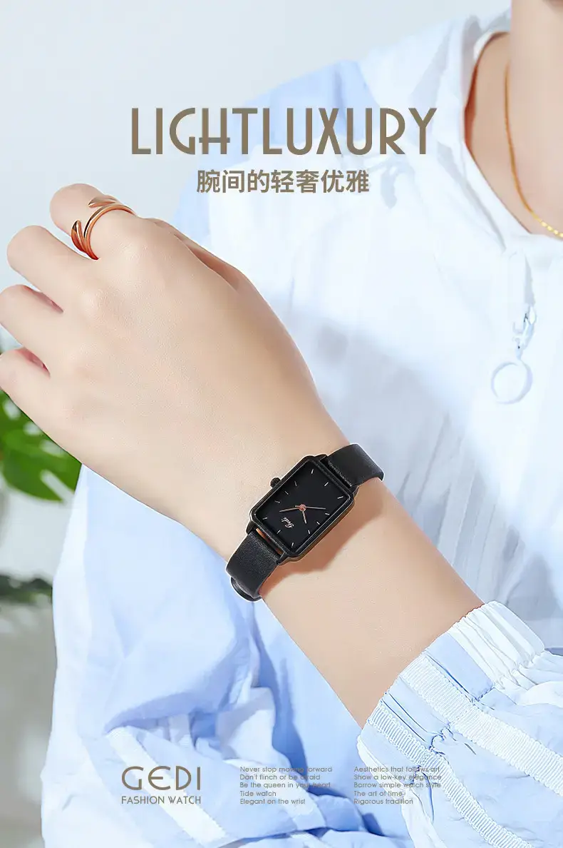 Korean Style Green Leather Watch for Women — feature 1