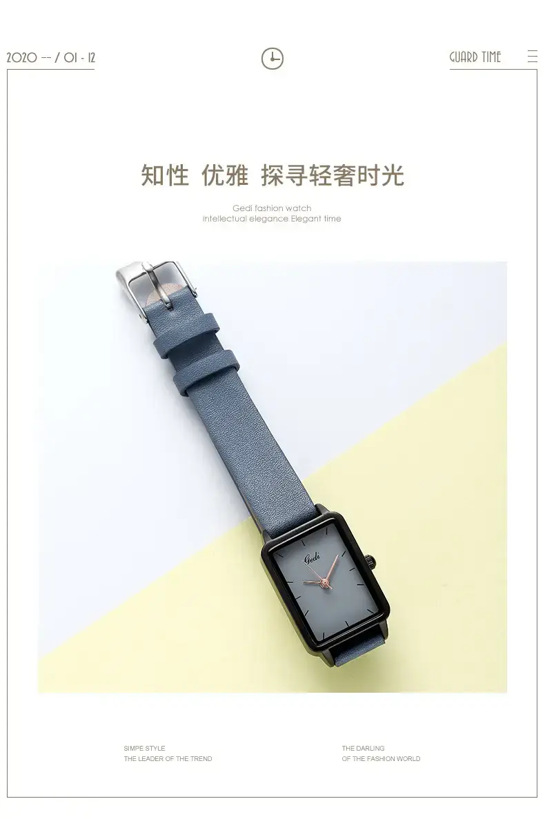 Korean Style Green Leather Watch for Women — feature 2