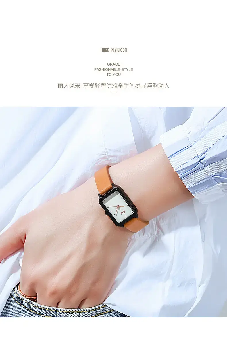 Korean Style Green Leather Watch for Women — feature 4