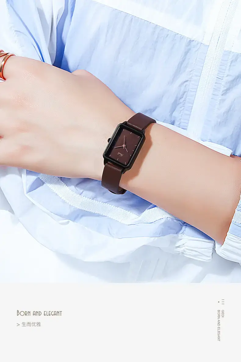 Korean Style Green Leather Watch for Women — feature 9