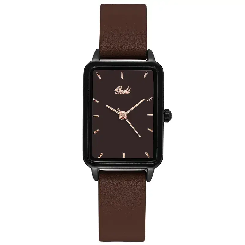 Korean Style Green Leather Watch for Women - Image 2