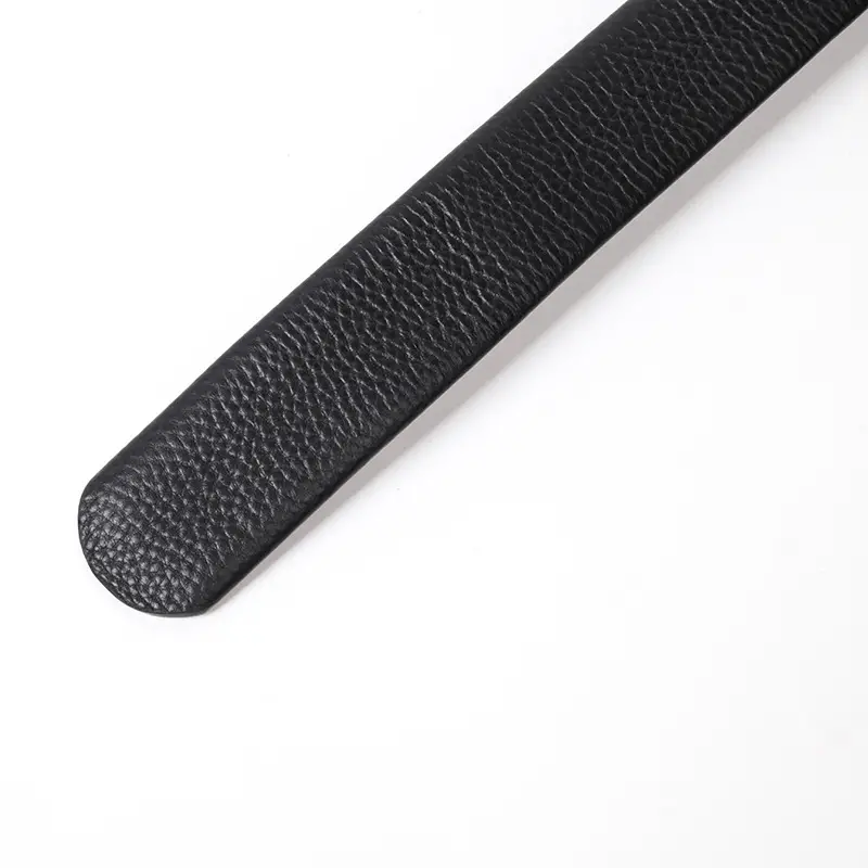 Men's Black Cut Label Belt with Automatic Buckle