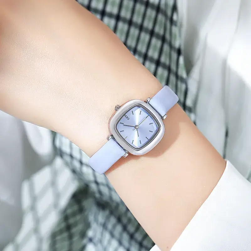 Women's Gedi Retro Square Watch Red Leather Band