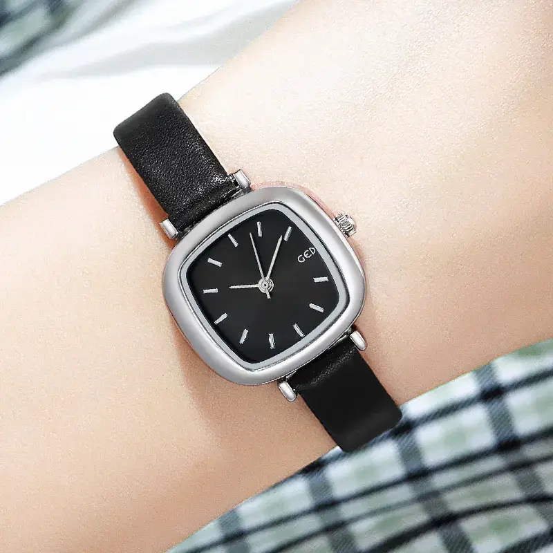 Women's Gedi Retro Square Watch Red Leather Band