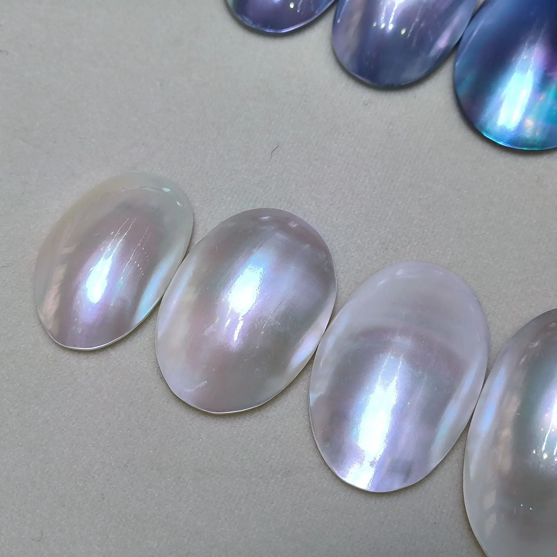 Freshwater Pearl Nails 20-50mm Oil Bright Starry Sky Blue White — feature 10