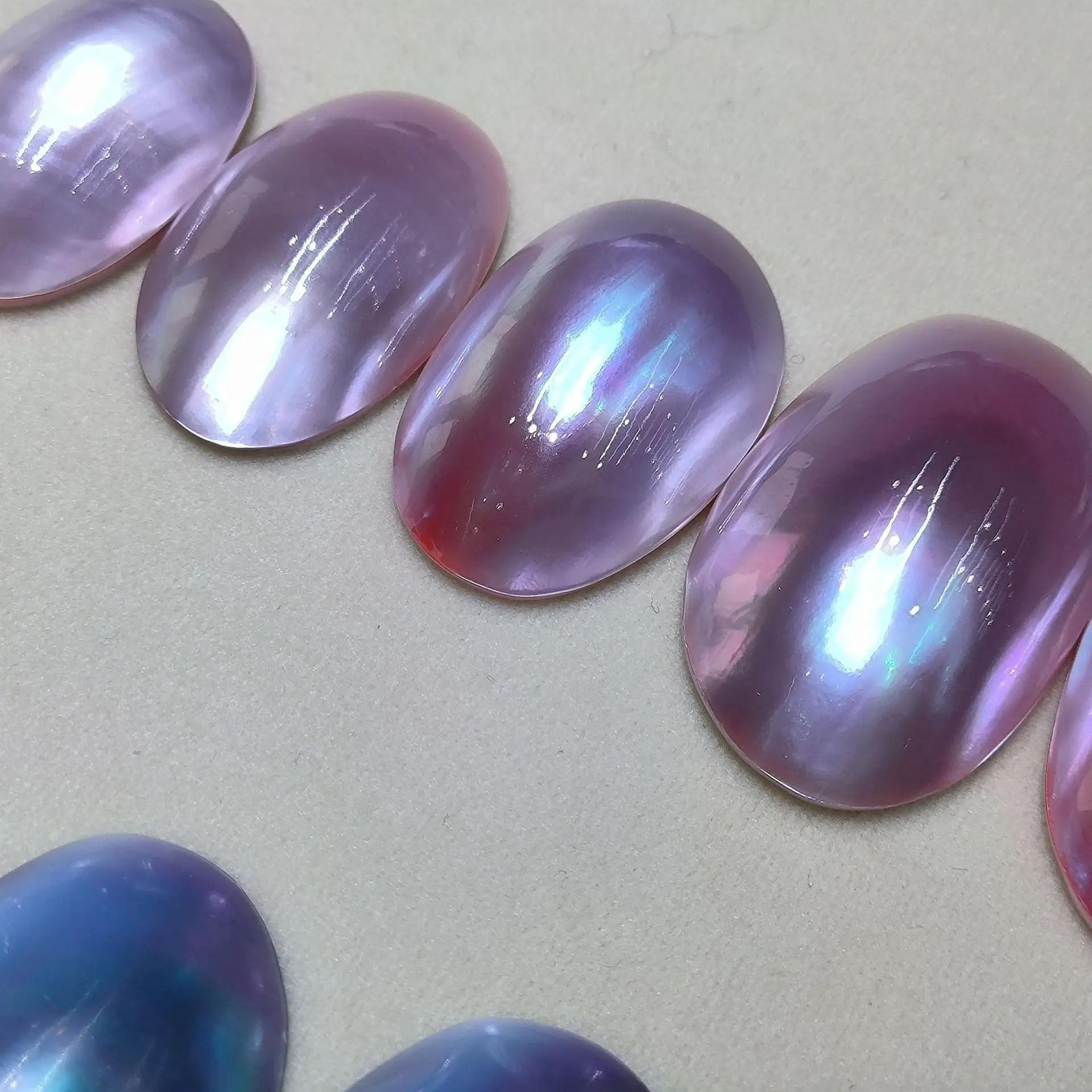 Freshwater Pearl Nails 20-50mm Oil Bright Starry Sky Blue White — feature 7