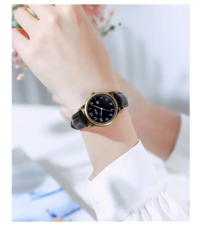 Women's Korean Style Quartz Watch with Brown Belt — feature 11