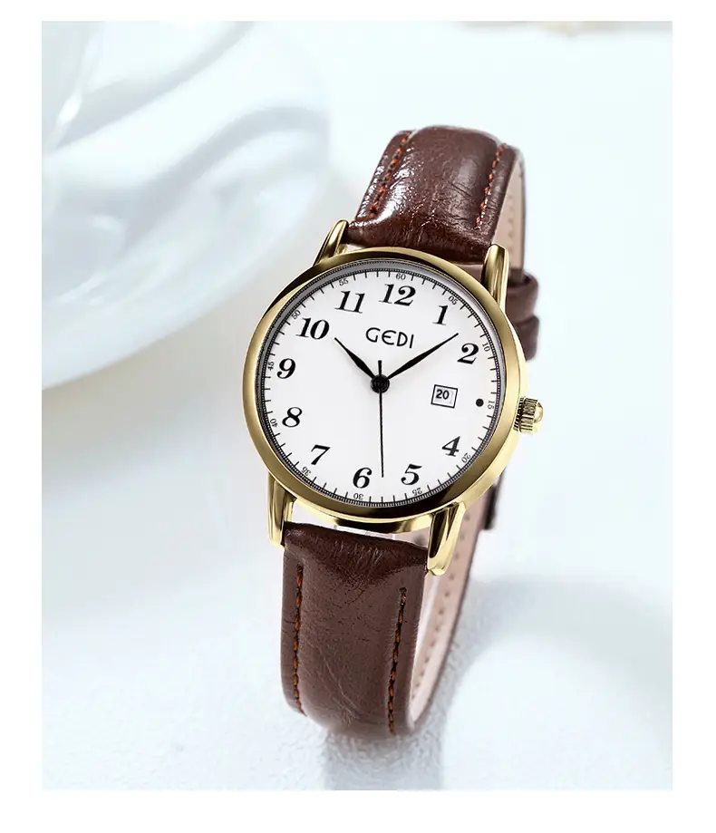Women's Korean Style Quartz Watch with Brown Belt — feature 14