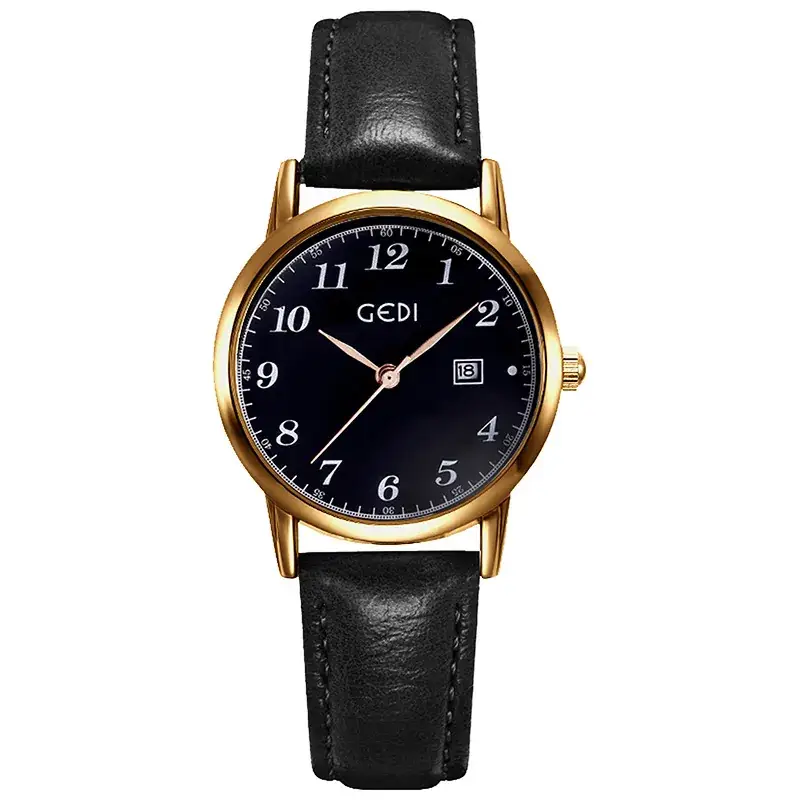 Women's Korean Style Quartz Watch with Brown Belt