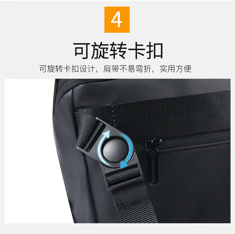 Men's Black Waterproof Crossbody Messenger Bag — feature 11