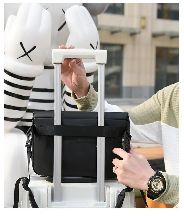 Men's Black Waterproof Crossbody Messenger Bag — feature 24