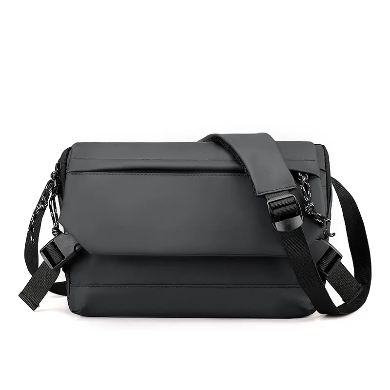 Men's Black Waterproof Crossbody Messenger Bag - Image 4