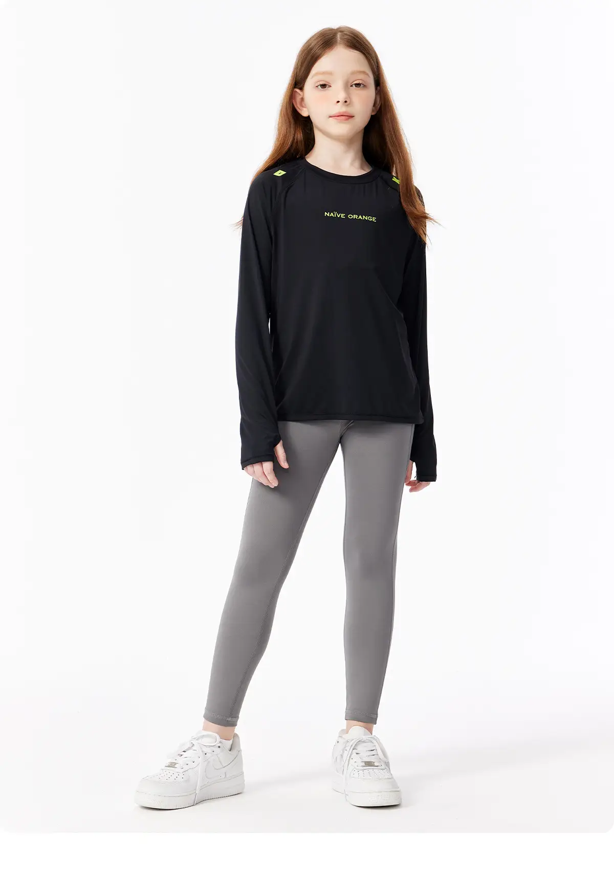 Kids Sweatshirt Black Long Sleeve Quick Dry Base Layer Top — feature 16