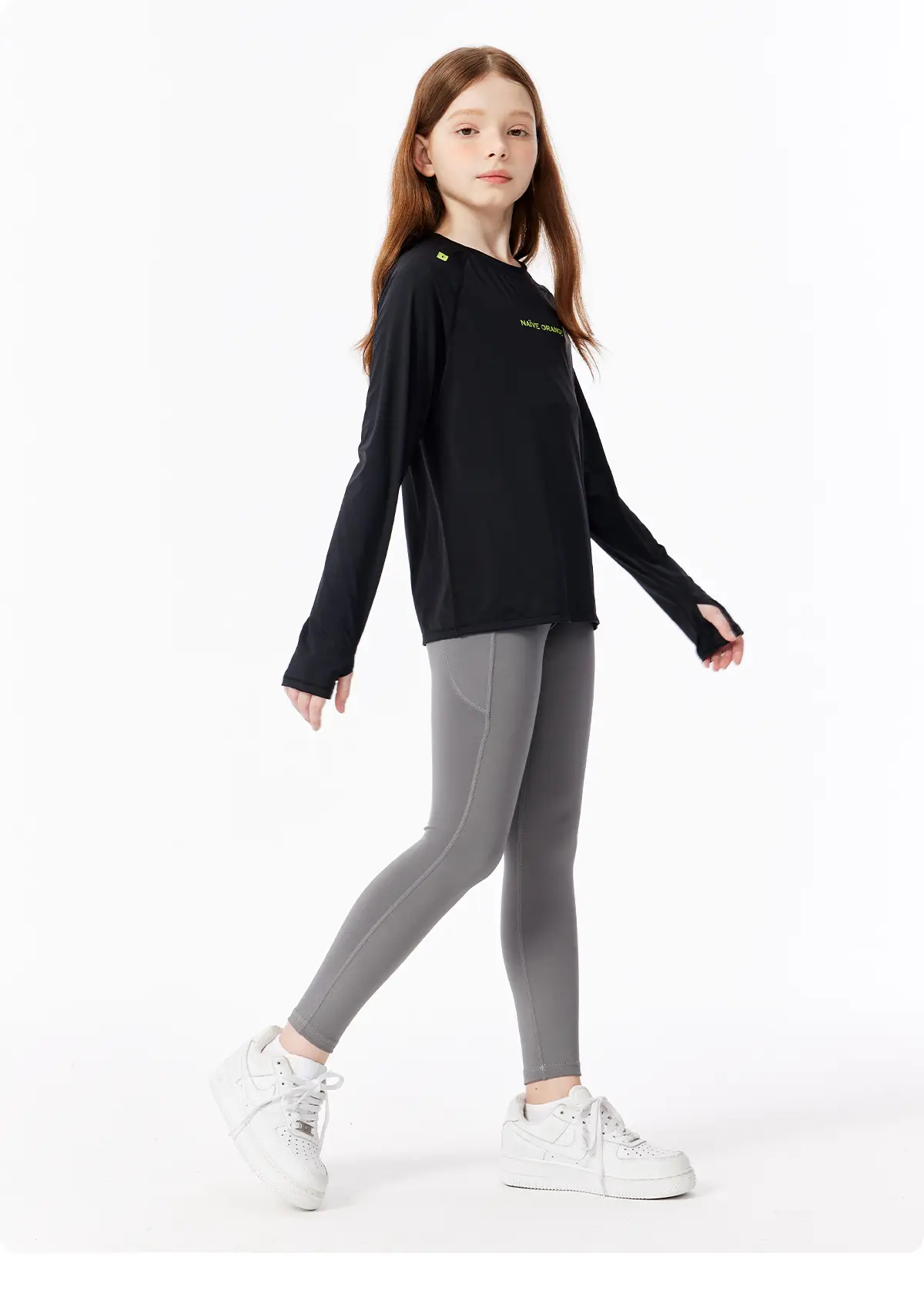 Kids Sweatshirt Black Long Sleeve Quick Dry Base Layer Top — feature 18