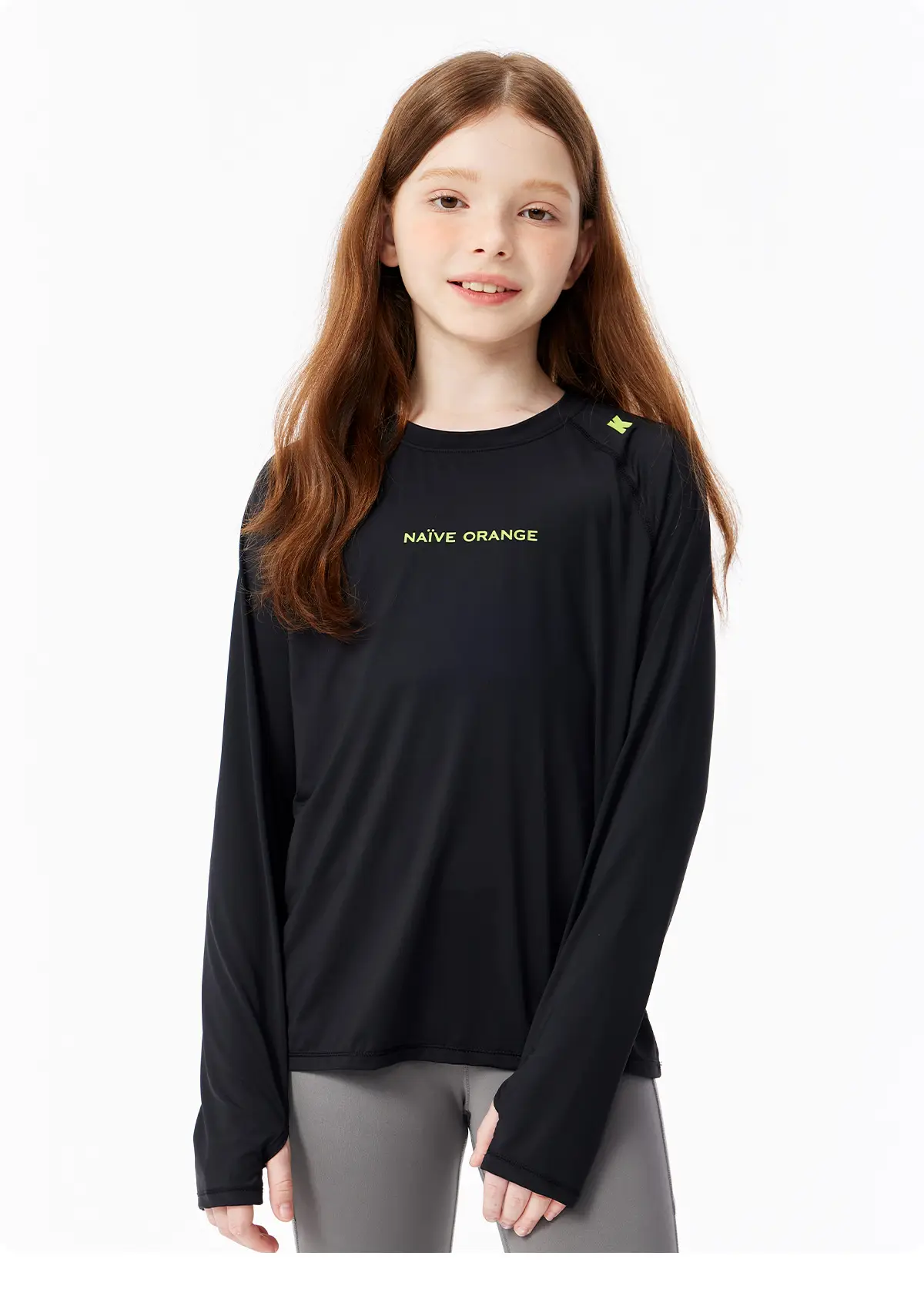 Kids Sweatshirt Black Long Sleeve Quick Dry Base Layer Top — feature 19