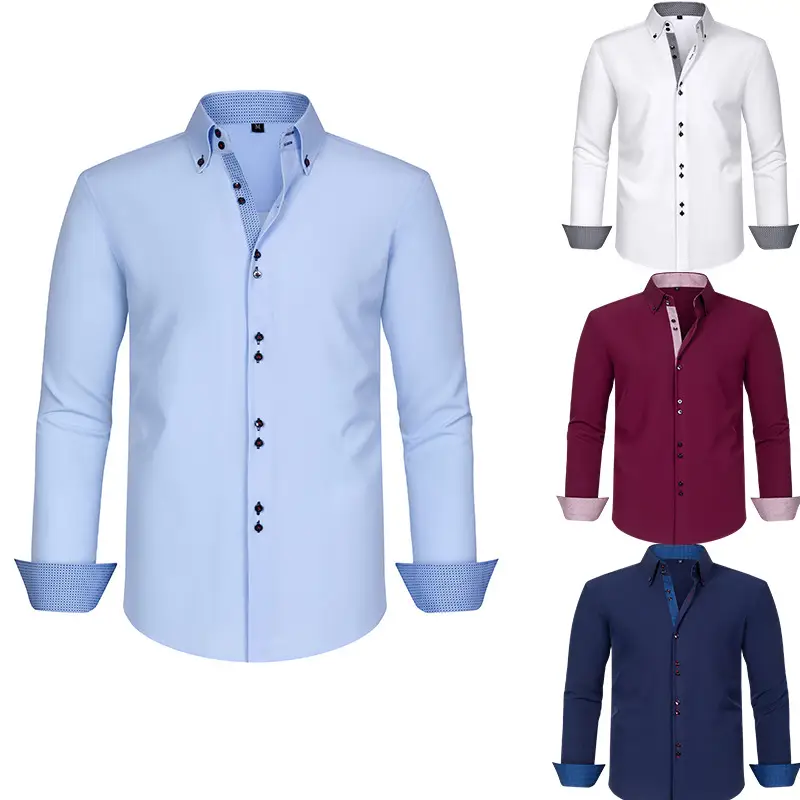 Men's Black Cross-Bound Shirt with Red Sleeves — feature 1