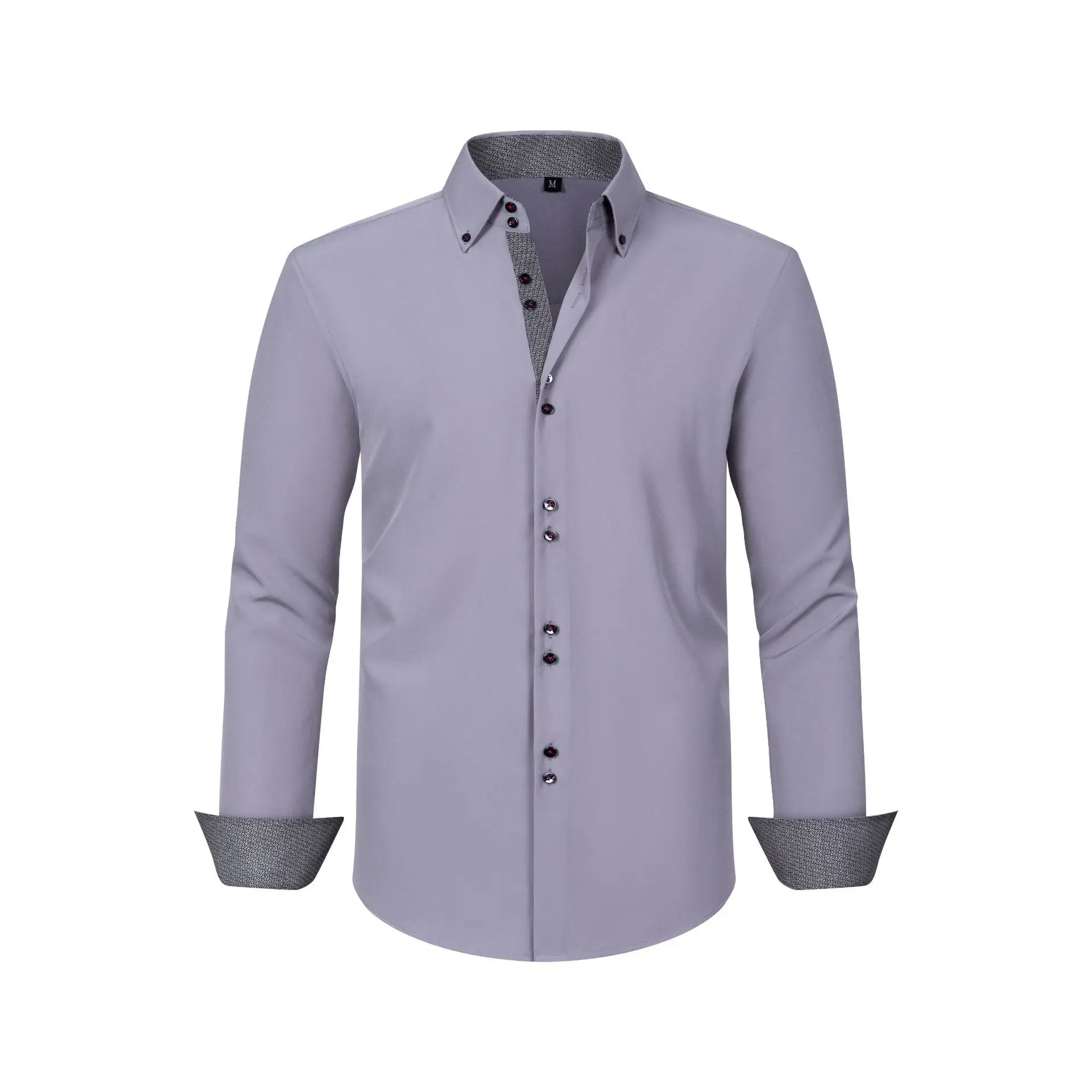 Men's Black Cross-Bound Shirt with Red Sleeves — feature 10