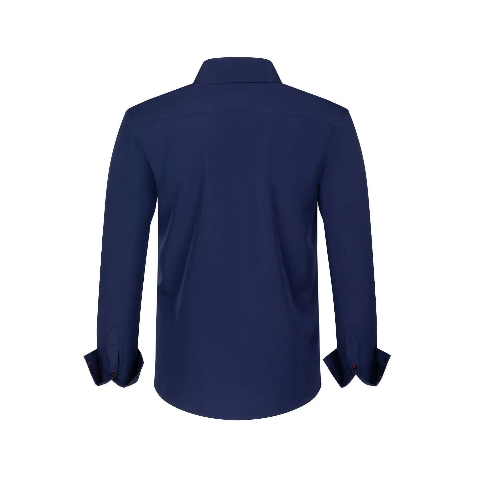 Men's Black Cross-Bound Shirt with Red Sleeves — feature 17