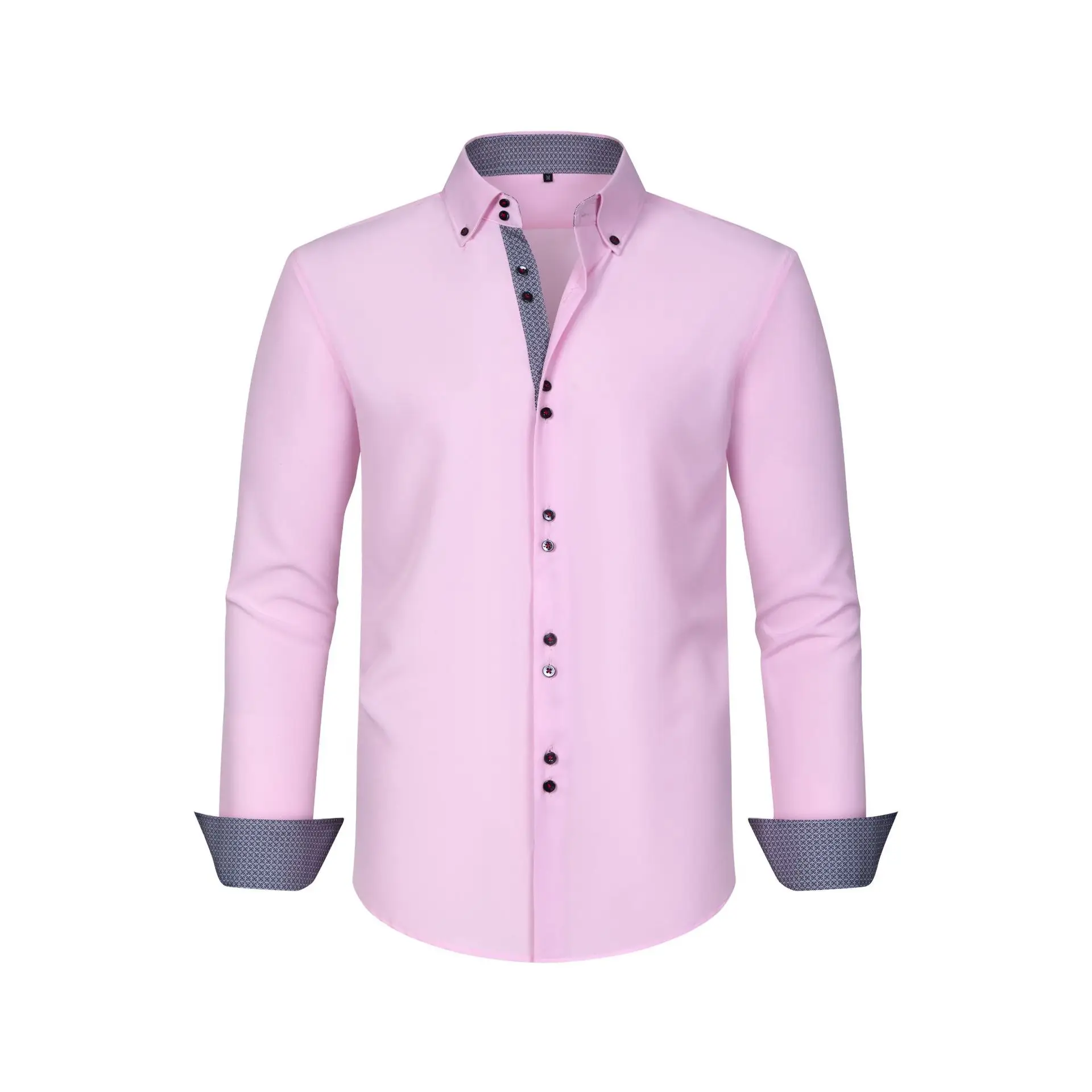 Men's Black Cross-Bound Shirt with Red Sleeves — feature 8
