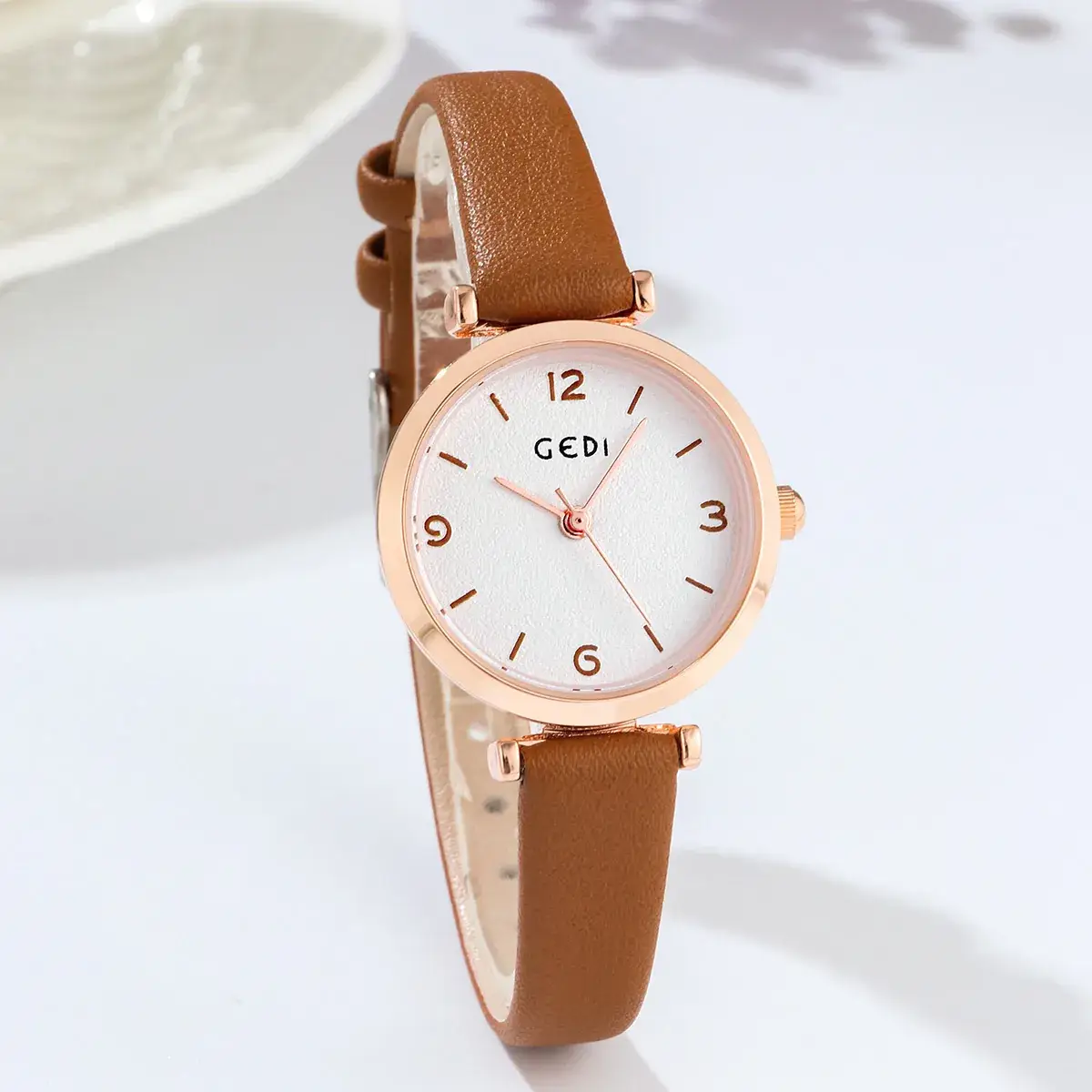 Gedi Women's White Leather Watch with Dial - Image 7