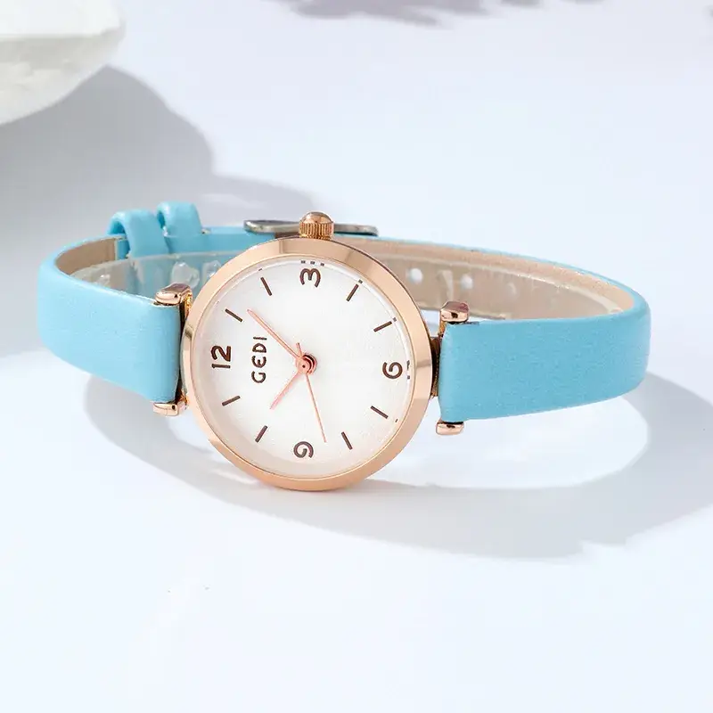 Gedi Women's White Leather Watch with Dial - Image 2