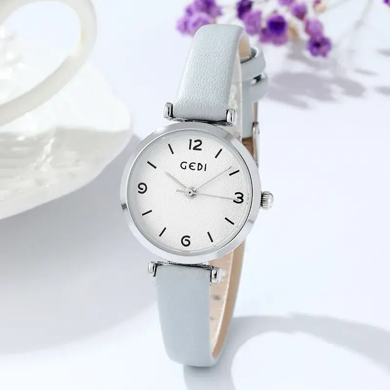 Gedi Women's White Leather Watch with Dial - Image 3