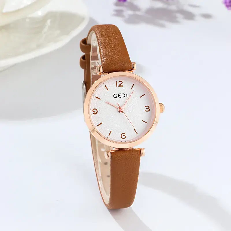 Gedi Women's White Leather Watch with Dial - Image 5