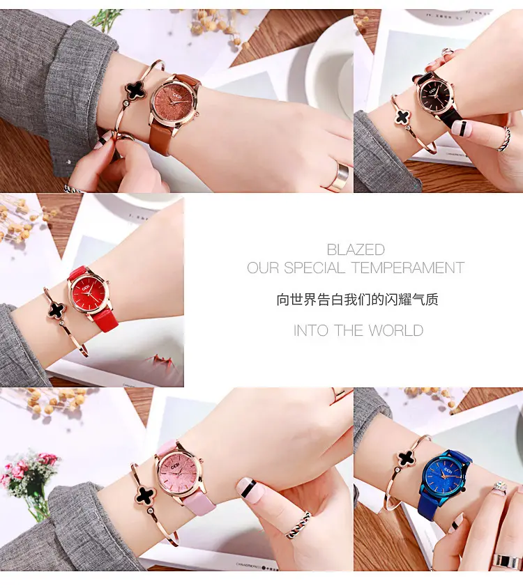Blue Glitter Women's Quartz Watch with Rose Gold Hands — feature 3